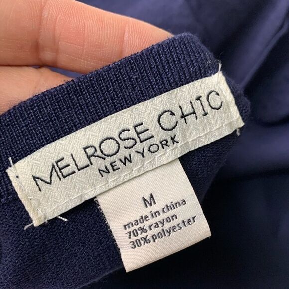 New Ladies Beaded Crewneck Cardigan In Navy - Picture 13 of 14